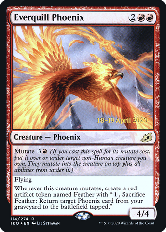 {R} Everquill Phoenix [Ikoria: Lair of Behemoths Prerelease Promos][PR IKO 114]