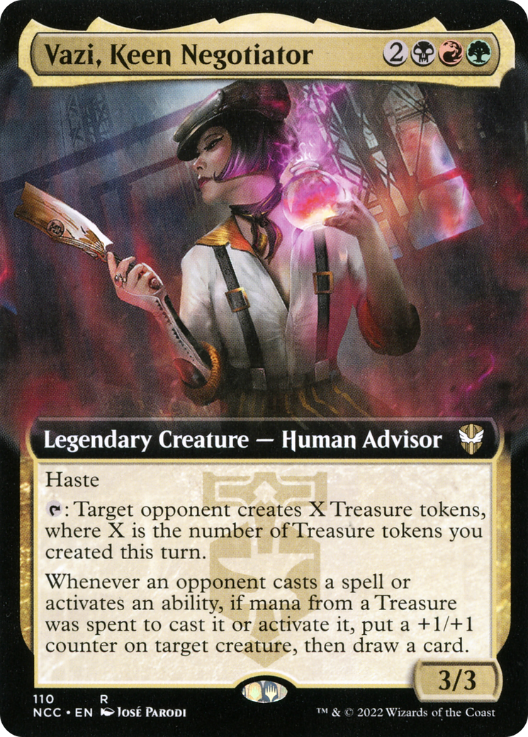 {R} Vazi, Keen Negotiator (Extended Art) [Streets of New Capenna Commander][NCC 110]