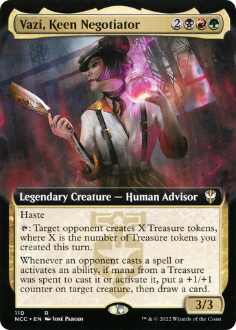 {R} Vazi, Keen Negotiator (Extended Art) [Streets of New Capenna Commander][NCC 110]