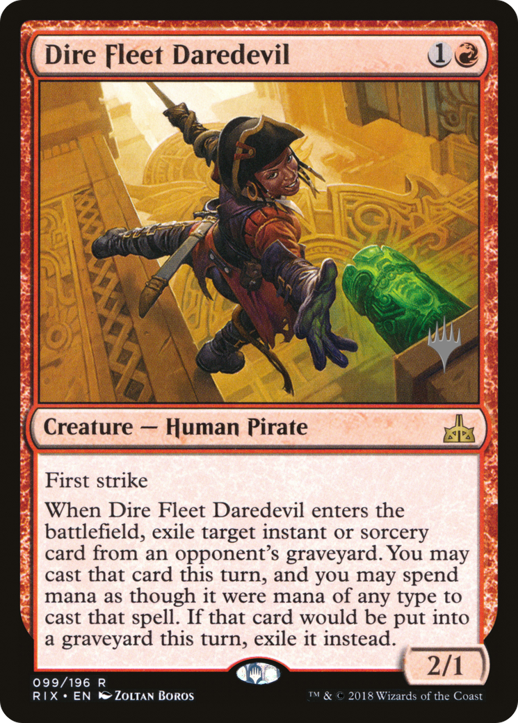 {R} Dire Fleet Daredevil (Promo Pack) [Rivals of Ixalan Promos][PP RIX 099]