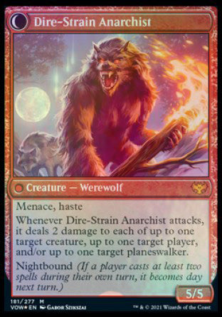 {R} Volatile Arsonist // Dire-Strain Anarchist [Innistrad: Crimson Vow Prerelease Promos][PR VOW 181]