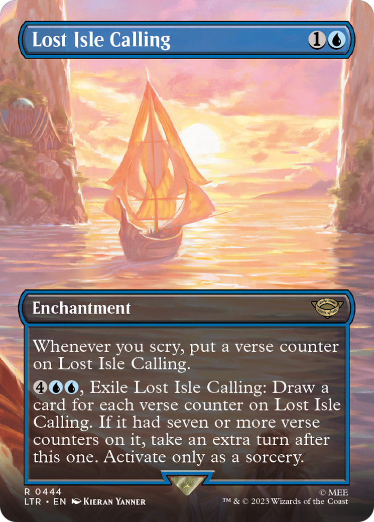 {R} Lost Isle Calling (Borderless Alternate Art) [The Lord of the Rings: Tales of Middle-Earth][LTR 444]
