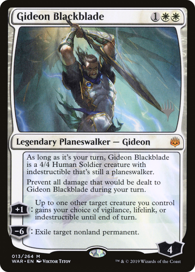 {R} Gideon Blackblade (Promo Pack) [War of the Spark Promos][PP WAR 013]