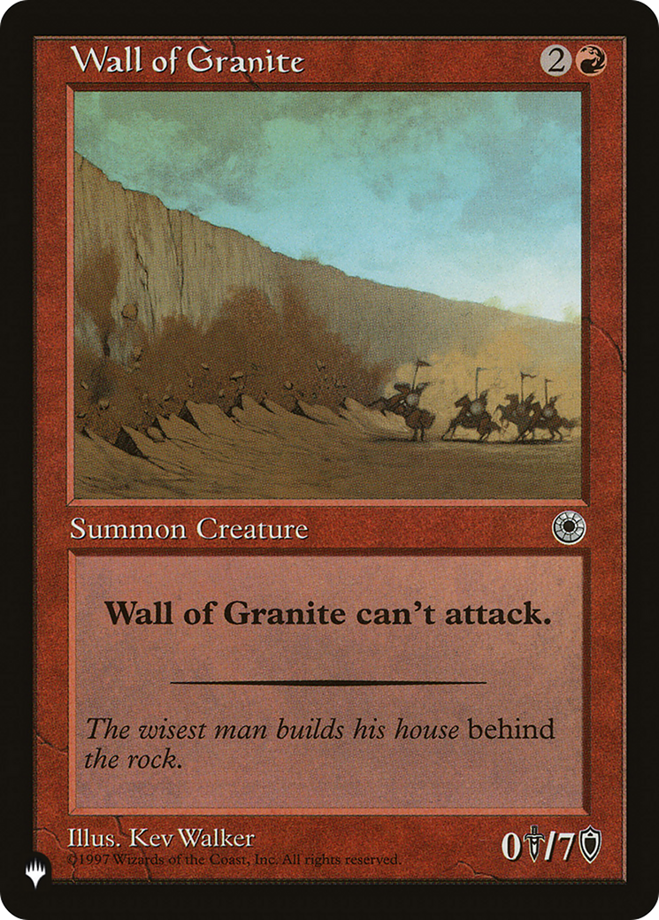 Wall of Granite [LIST ]