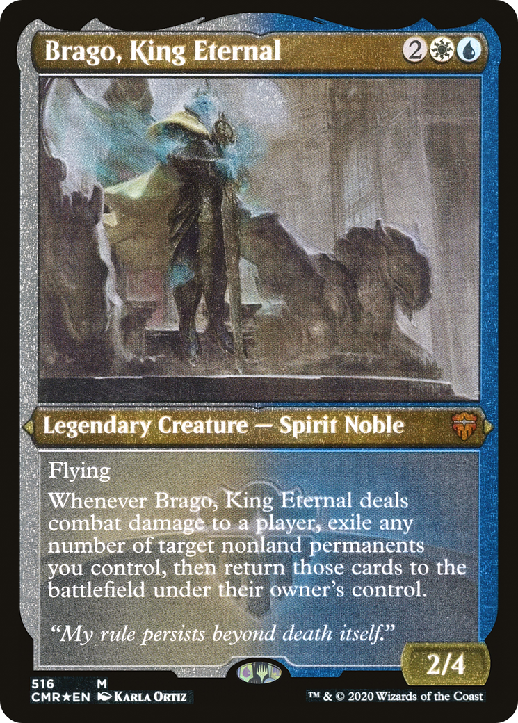 {R} Brago, King Eternal (Etched) [Commander Legends][CMR 516]