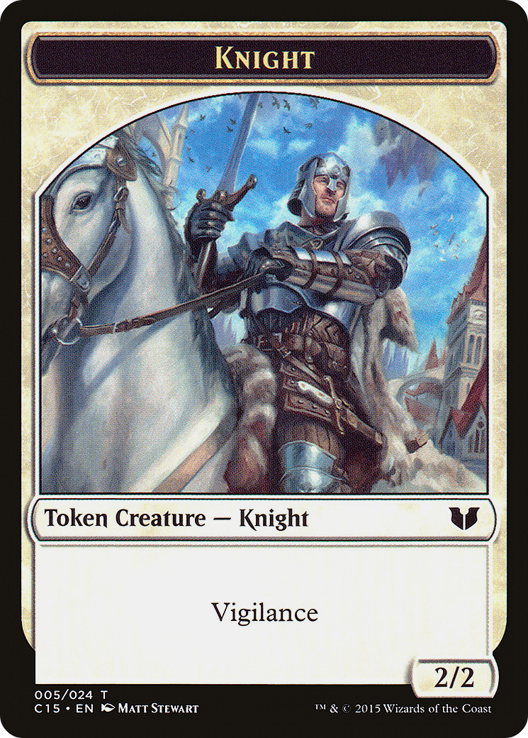 {T} Knight (005) // Spirit (023) Double-Sided Token [Commander 2015 Tokens][TC15 005]