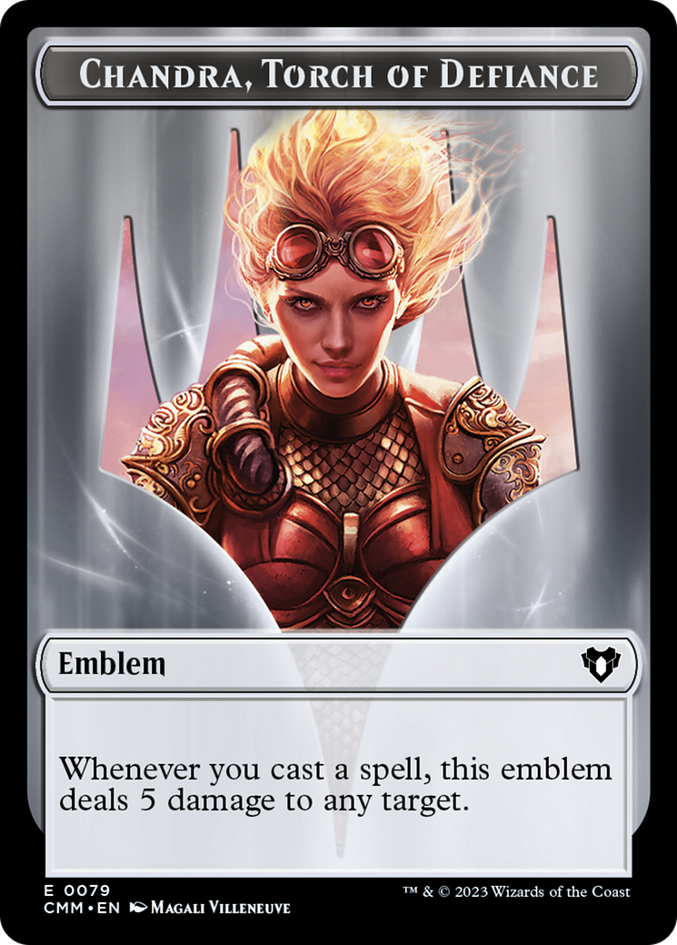 {T} Chandra, Torch of Defiance Emblem // Wizard Double-Sided Token [Commander Masters Tokens][TCMM 79//71]
