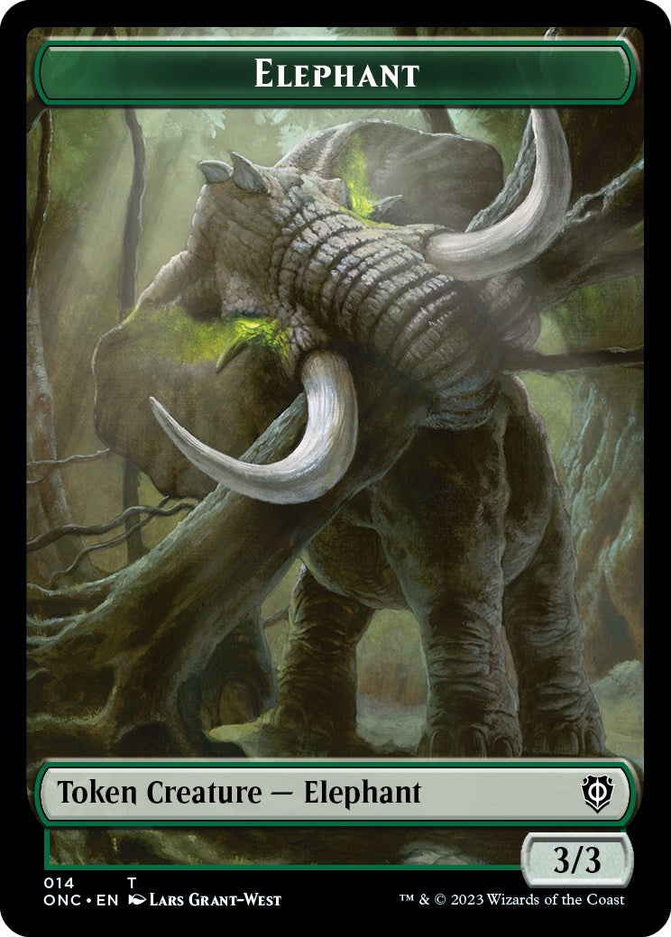 {T} Human Soldier // Elephant Double-Sided Token [Phyrexia: All Will Be One Commander][TONC 6//14]