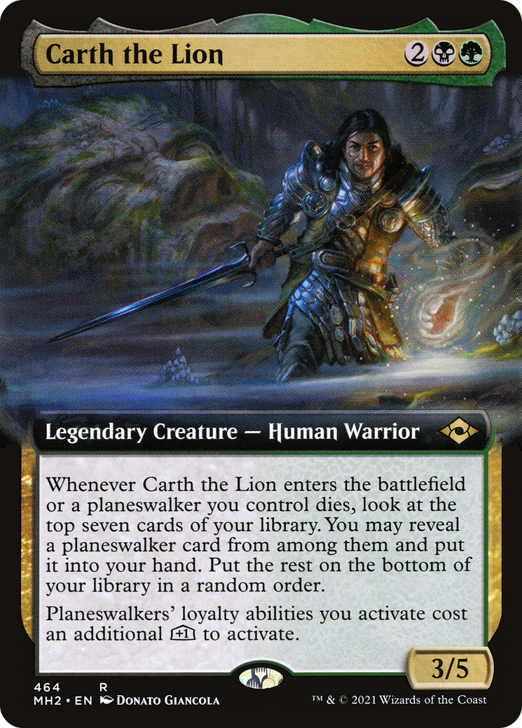 {R} Carth the Lion (Extended Art): (Extended Art) [Modern Horizons 2] [MH2 464]