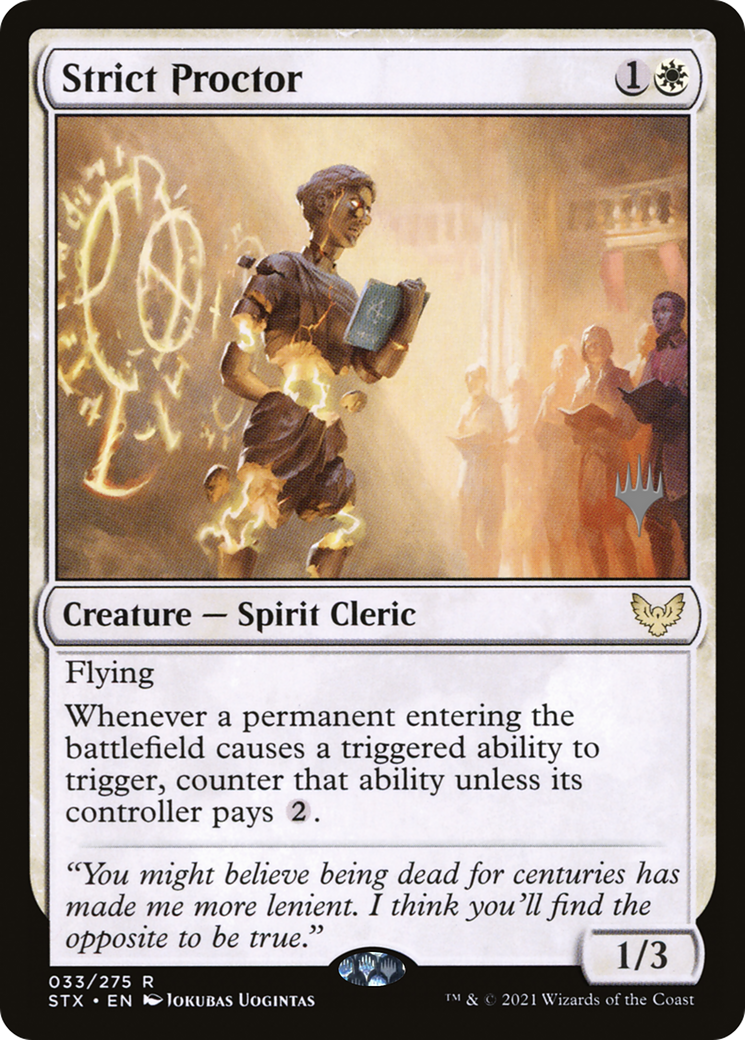 {R} Strict Proctor (Promo Pack) [Strixhaven: School of Mages Promos][PP STX 033]