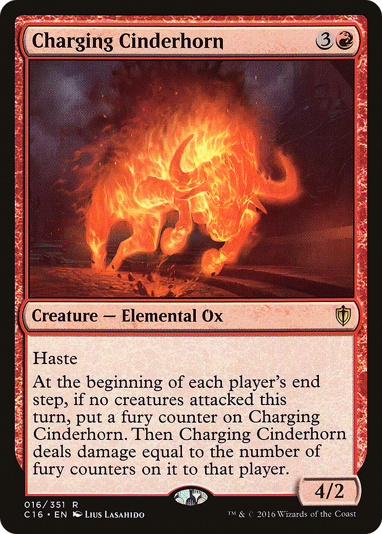 {R} Charging Cinderhorn [Commander 2016][C16 016]