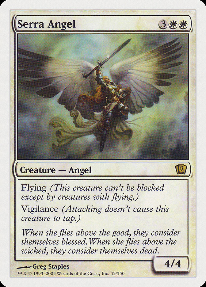 {O} Serra Angel (9th Edition) [Oversize Cards][OVR 9ED 043]