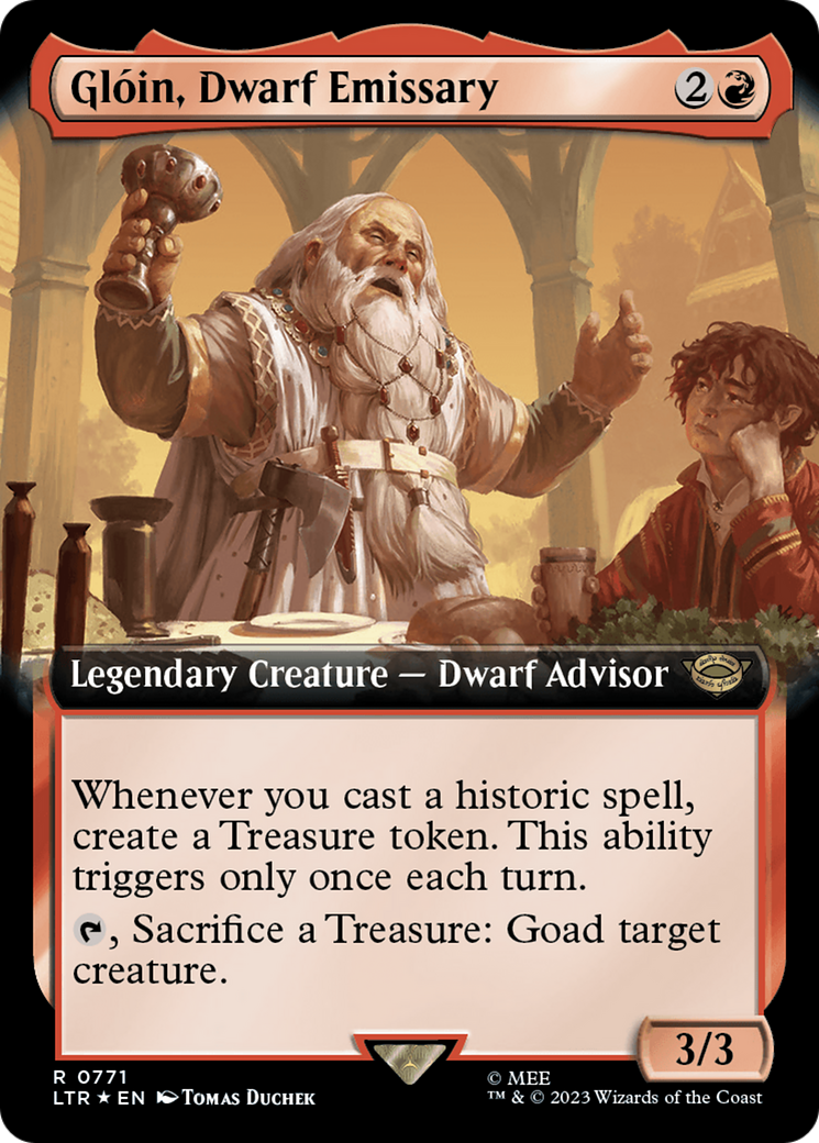 {R} Gloin, Dwarf Emissary (Extended Art) (Surge Foil) [The Lord of the Rings: Tales of Middle-Earth][LTR 771]