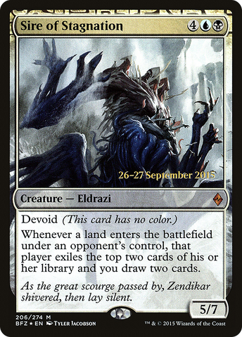 {R} Sire of Stagnation [Battle for Zendikar Prerelease Promos][PR BFZ 206]