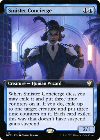 {R} Sinister Concierge (Extended Art) [Streets of New Capenna Commander][NCC 131]
