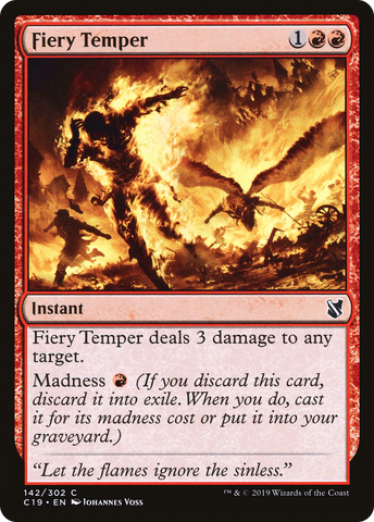 {C} Fiery Temper [Commander 2019][C19 142]