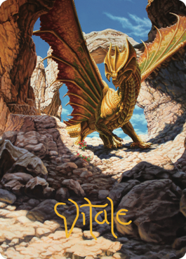{A} Ancient Brass Dragon Art Card (02) (Gold-Stamped Signature) [Commander Legends: Battle for Baldur's Gate Art Series][GS ACLB 002]