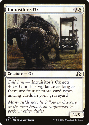 {C} Inquisitor's Ox [Shadows over Innistrad][SOI 024]