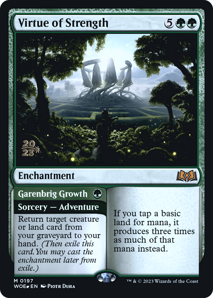 {@R} Virtue of Strength // Garenbrig Growth [Wilds of Eldraine Prerelease Promos][PR WOE 197]