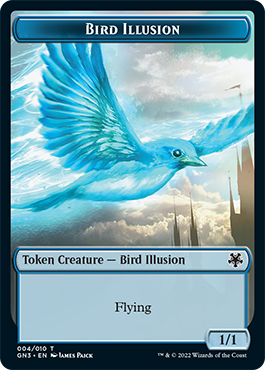 {T} Bird Illusion // Elf Warrior Double-sided Token [Game Night 2022 Tokens][TGN3 009]