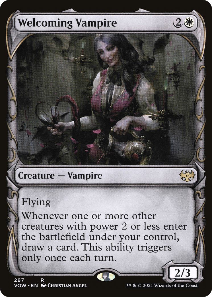{R} Welcoming Vampire (Showcase Fang Frame) [Innistrad: Crimson Vow][VOW 287]