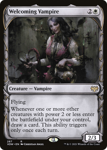 {R} Welcoming Vampire (Showcase Fang Frame) [Innistrad: Crimson Vow][VOW 287]