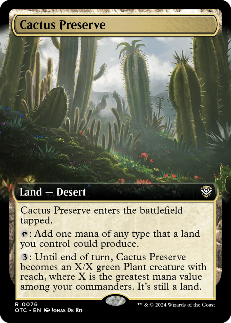 {R} Cactus Preserve (Extended Art) [Outlaws of Thunder Junction Commander][OTC 076]