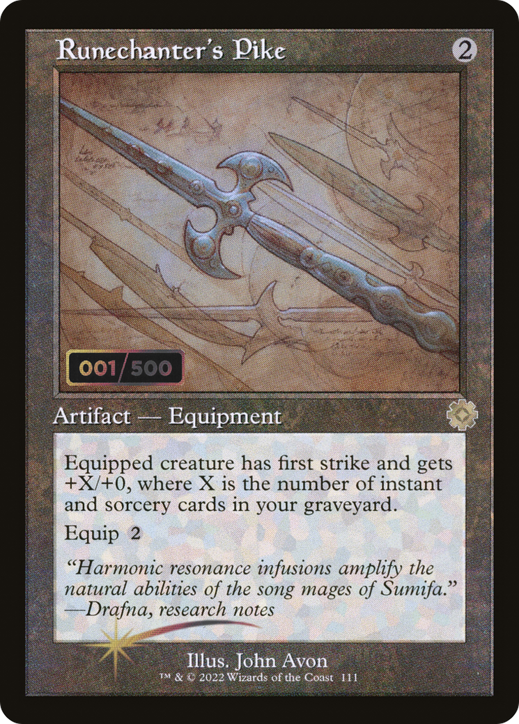 {R} Runechanter's Pike (Schematic) (Serial Numbered) [The Brothers' War Retro Artifacts][BRR 111]
