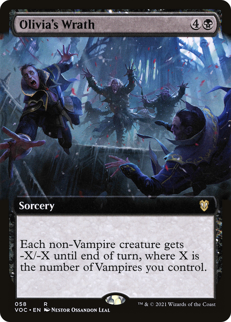{R} Olivia's Wrath (Extended Art) [Innistrad: Crimson Vow Commander][VOC 058]