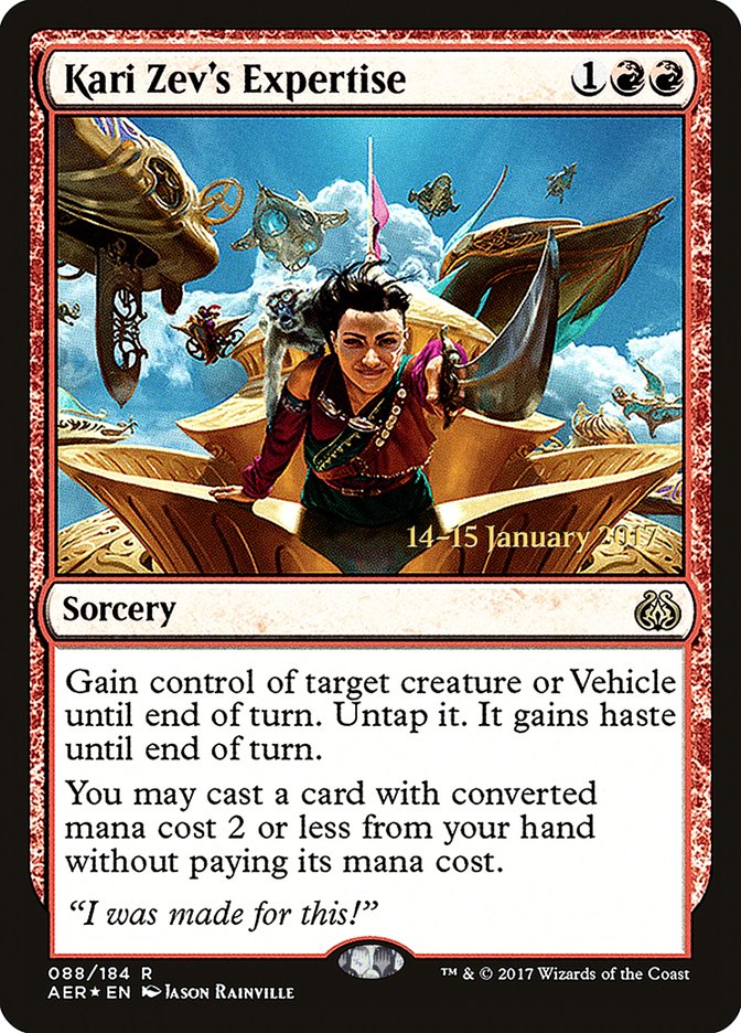 {R} Kari Zev's Expertise [Aether Revolt Prerelease Promos][PR AER 088]
