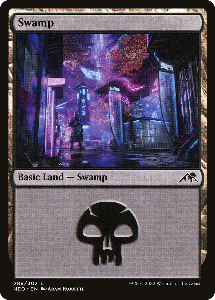{B}[NEO 288] Swamp (288) [Kamigawa: Neon Dynasty]