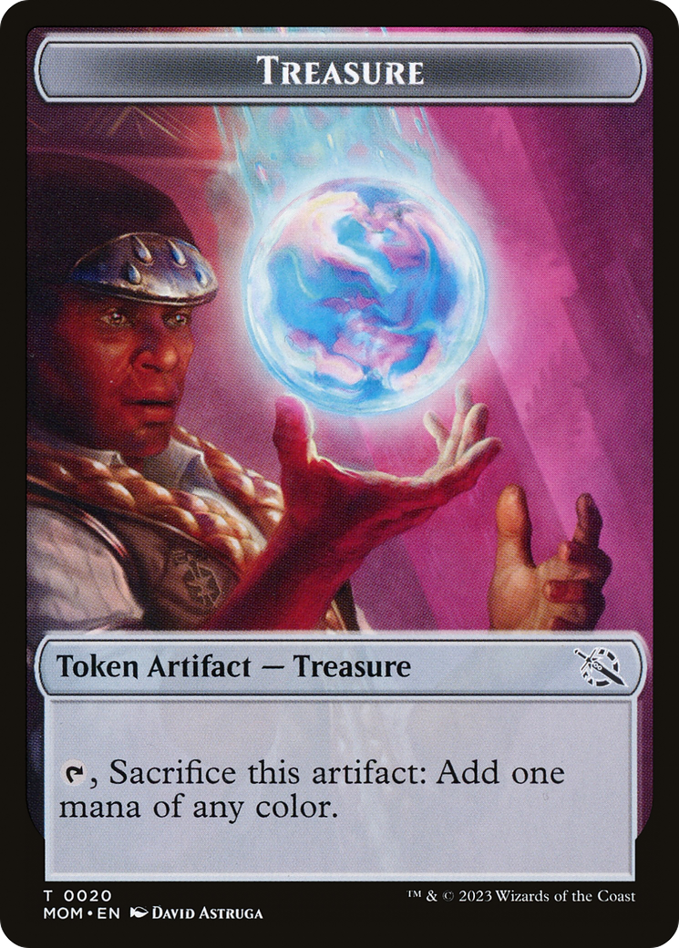 {T} Treasure (20) // Teferi Akosa of Zhalfir Emblem Double-Sided Token [March of the Machine Tokens][TMOM 20//22]