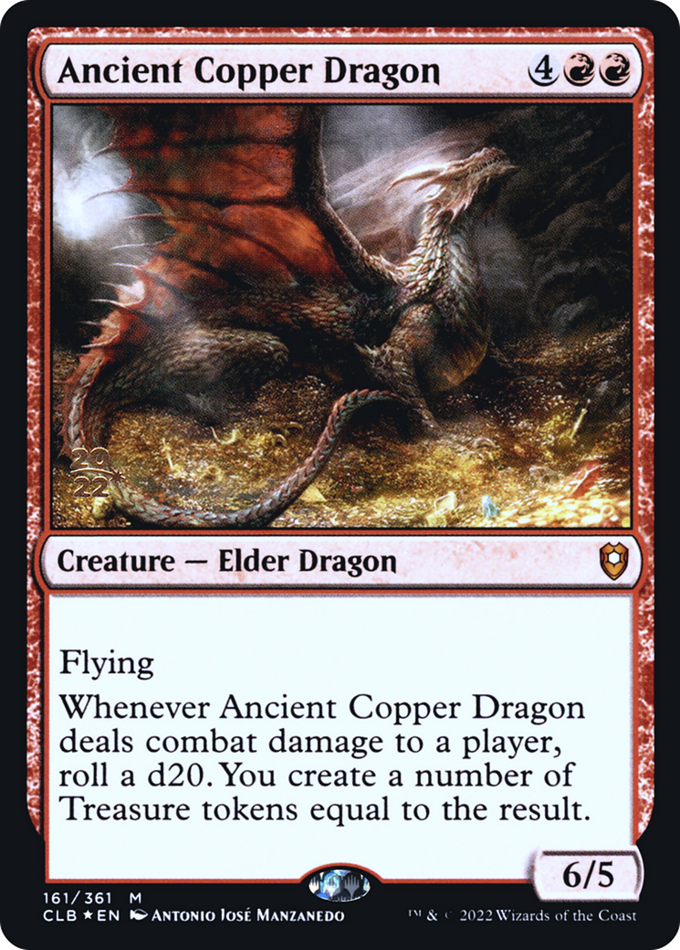 {R} Ancient Copper Dragon [Commander Legends: Battle for Baldur's Gate Prerelease Promos][PR CLB 161]