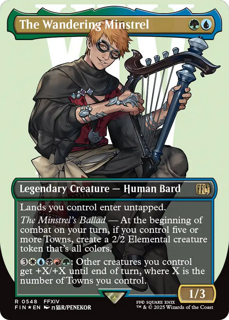 {@R} The Wandering Minstrel (Borderless) (Surge Foil) [FINAL FANTASY][FIN 548]