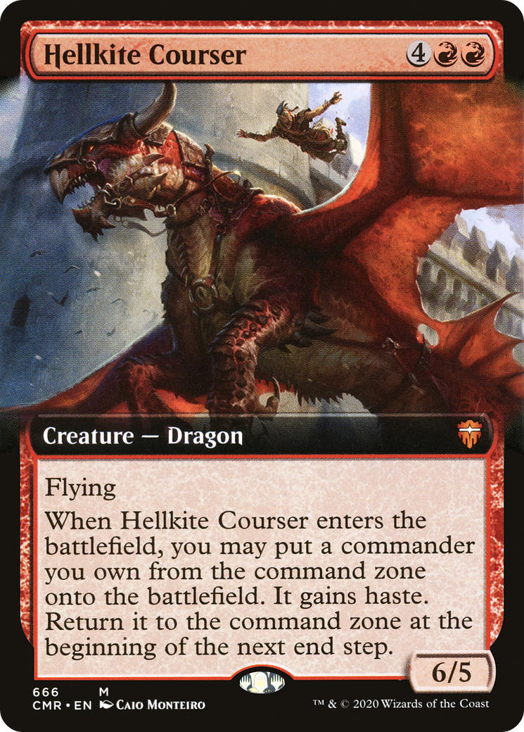 {R} Hellkite Courser (Extended Art) [Commander Legends][CMR 666]