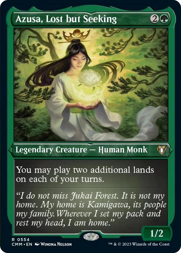 {R} Azusa, Lost but Seeking (Foil Etched) [Commander Masters][CMM 554]