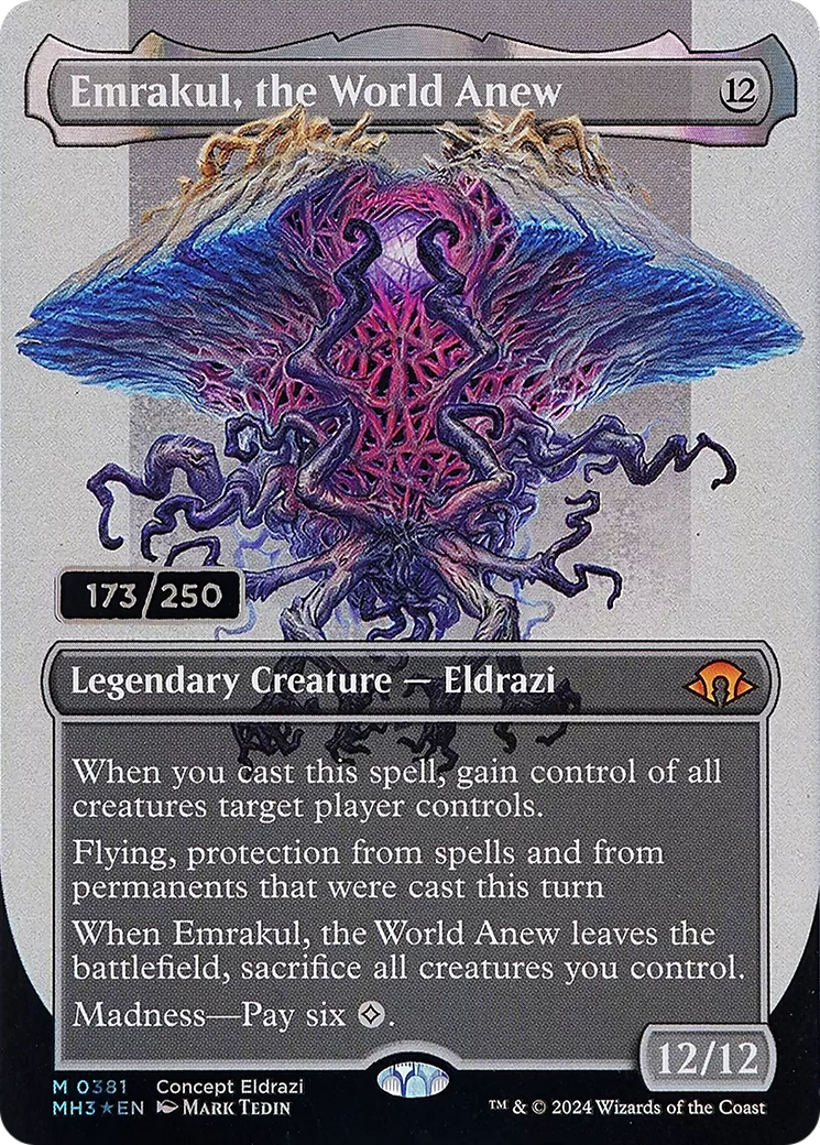 {R} Emrakul, the World Anew (Borderless) (Serial Numbered) [Modern Horizons 3][SR MH3 381]