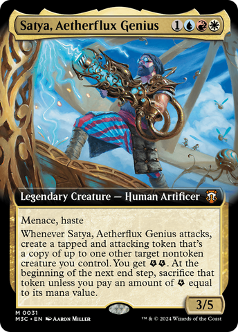 {R} Satya, Aetherflux Genius (Extended Art) [Modern Horizons 3 Commander][M3C 031]