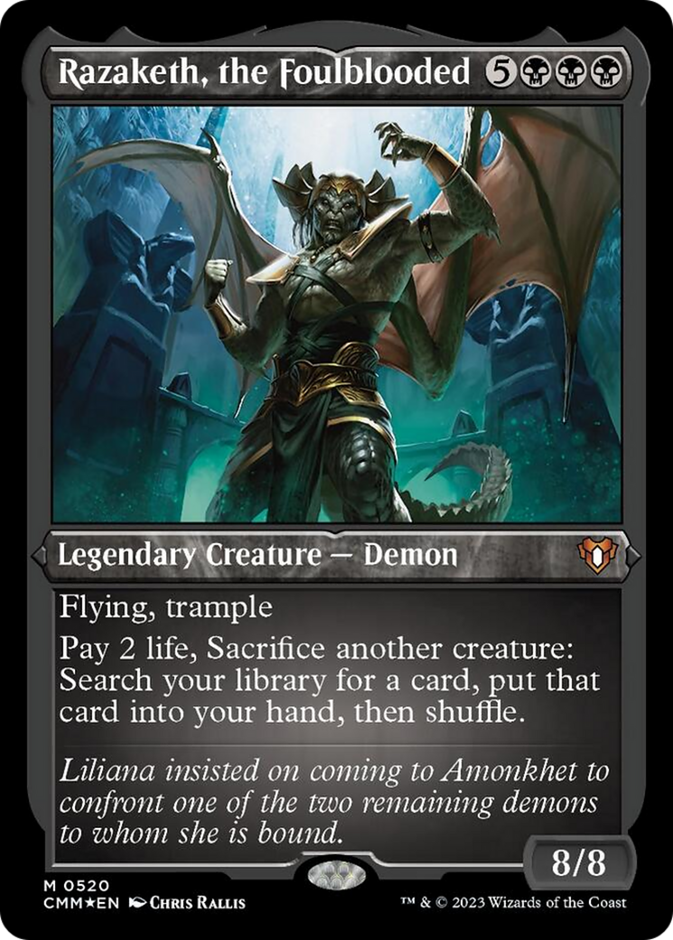 {R} Razaketh, the Foulblooded (Foil Etched) [Commander Masters][CMM 520]