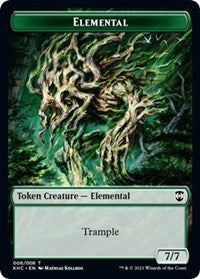 {T} Elemental // Elf Warrior Double-sided Token [Kaldheim Commander Tokens][TKHC 006]