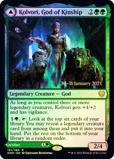 {R} Kolvori, God of Kinship // The Ringhart Crest [Kaldheim Prerelease Promos][PR KHM 181]