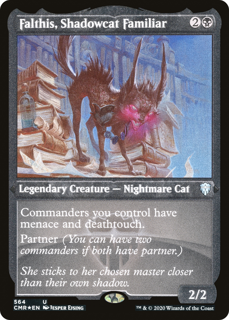{C} Falthis, Shadowcat Familiar (Etched) [Commander Legends][CMR 564]