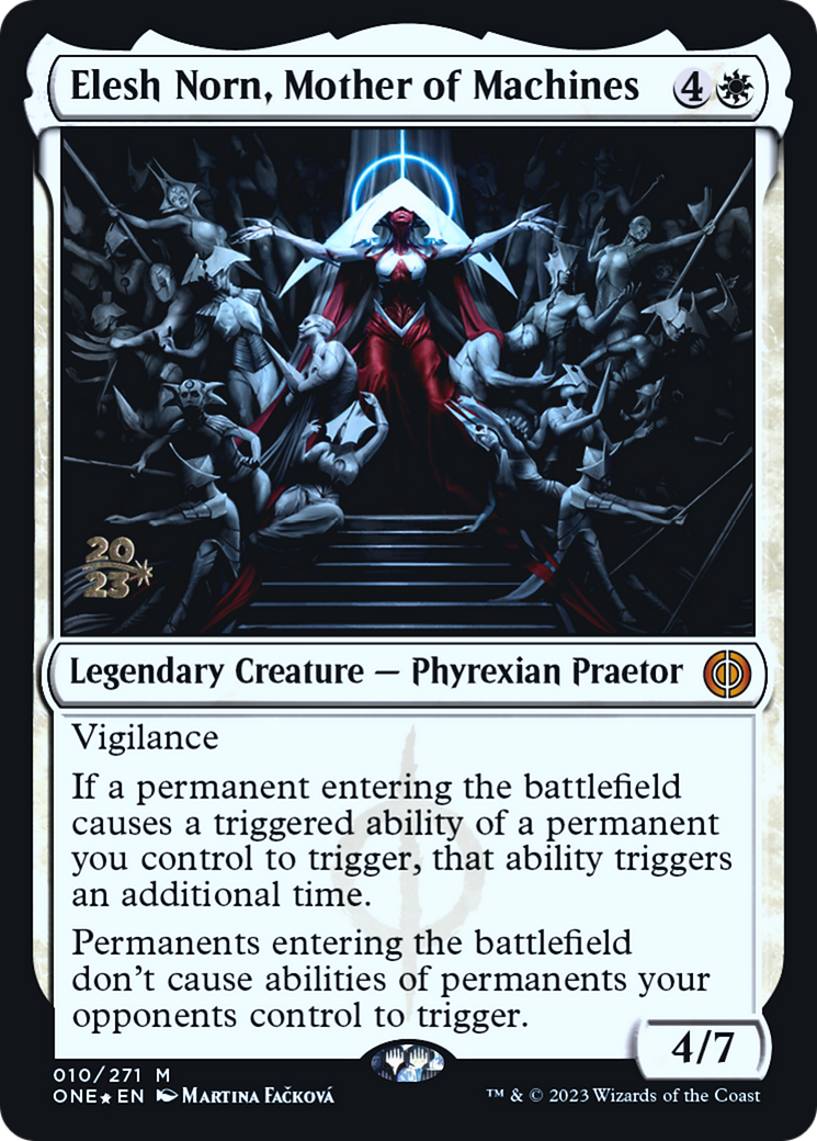 {@R} Elesh Norn, Mother of Machines [Phyrexia: All Will Be One Prerelease Promos][PR ONE 010]