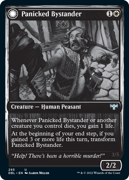 {@C} Panicked Bystander // Cackling Culprit [Innistrad: Double Feature][DBL 295]
