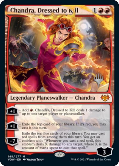 {@R} Chandra, Dressed to Kill (Promo Pack) [Innistrad: Crimson Vow Promo Pack][PP VOW 149]