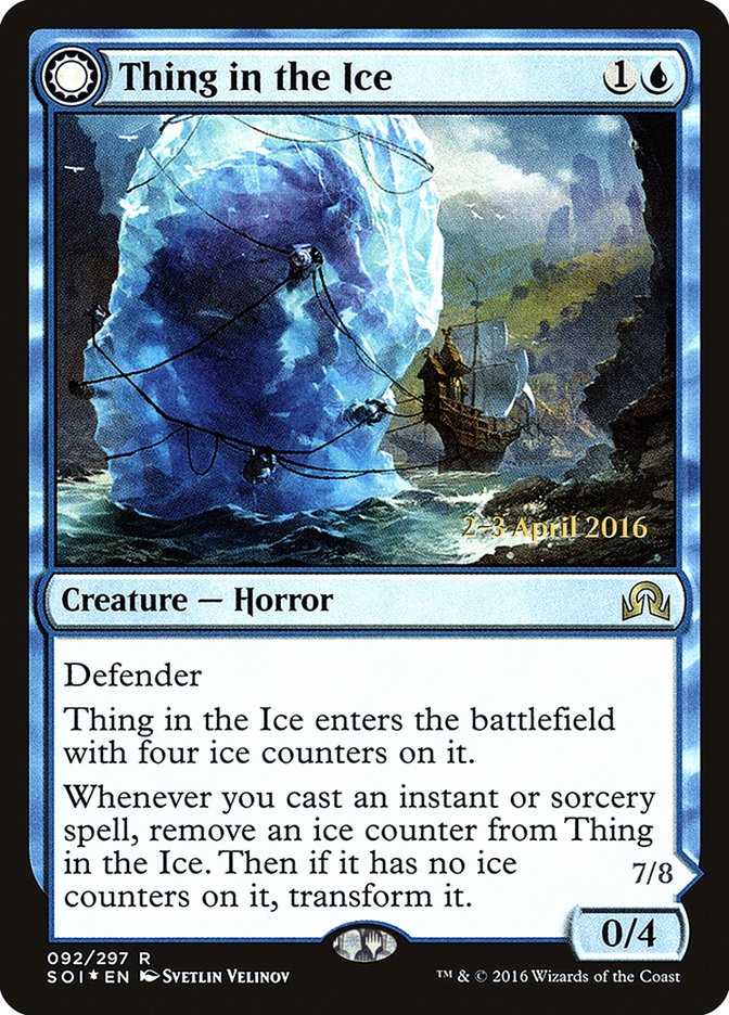 {R} Thing in the Ice // Awoken Horror [Shadows over Innistrad Prerelease Promos][PR SOI 092]