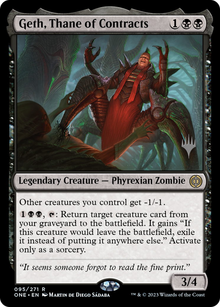 {@R} Geth, Thane of Contracts (Promo Pack) [Phyrexia: All Will Be One Promos][PP ONE 095]