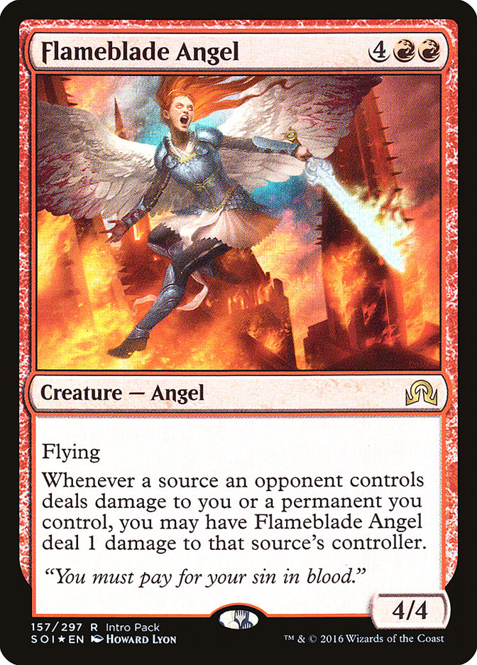 {R} Flameblade Angel (Intro Pack) [Shadows over Innistrad Promos][PA SOI 157]