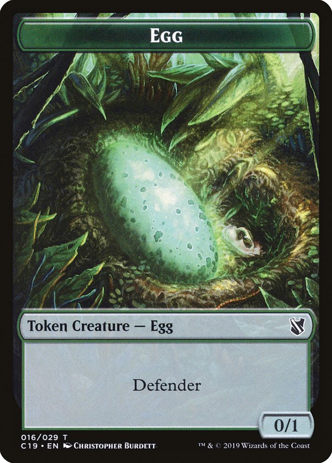 {T} Rhino // Egg Double-sided Token [Commander 2019 Tokens][TC19 018]