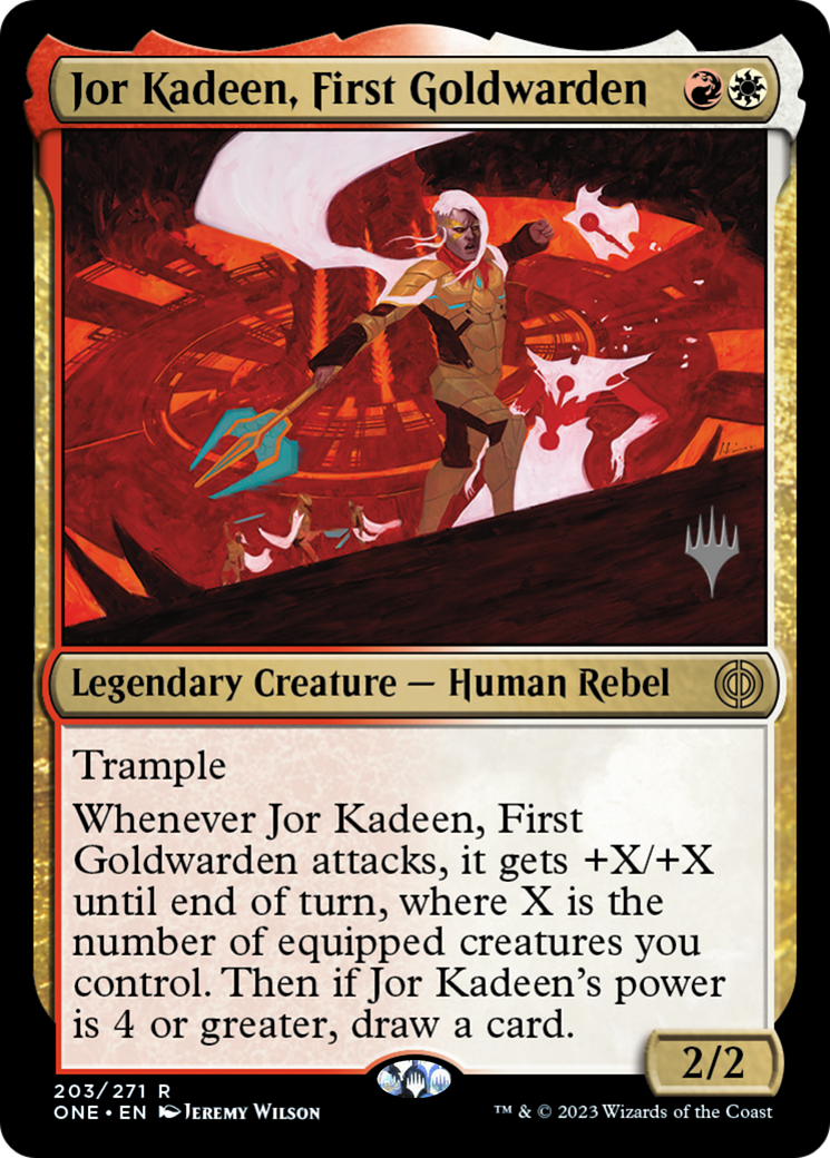 {@R} Jor Kadeen, First Goldwarden (Promo Pack) [Phyrexia: All Will Be One Promos][PP ONE 203]